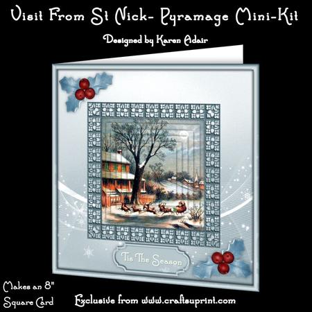Visit from St Nick - 8" Square Card Pyramage Mini-kit