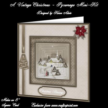 A Vintage Christmas 8" Square Card Pyramage Mini-kit