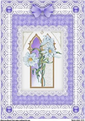 Church Window, Lilys 'n Lace A4 Card Front