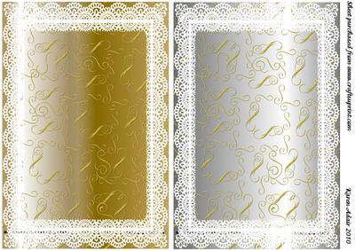 Lace Framed Card Bases - Swirls 2