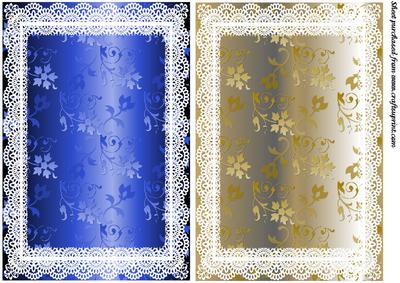 Lace Framed Card Bases - Floral Embossed