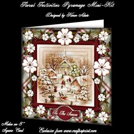 Floral Festivities - 8" Square Card Pyramage Mini-kit