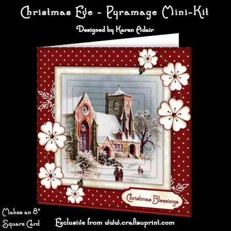 Christmas Eve 8" Square Card Pyramage Mini-kit
