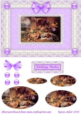 Flowers in Paradise 'n Lace Pyramid Card Front