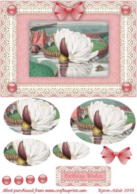 Water Lily 'n Lace Pyramid Card Front