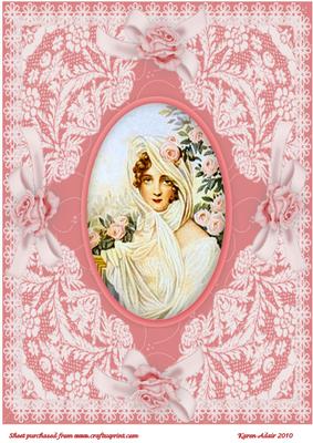 Cameo Lady 'n Lace A4 Card Front