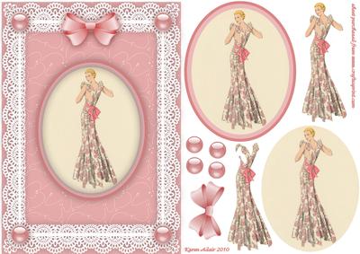 Art Deco Lady 'n Lace Step by Step Card Front