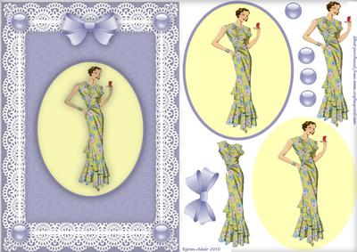 Art Deco Lady 'n Lace 2 Step by Step Card Front