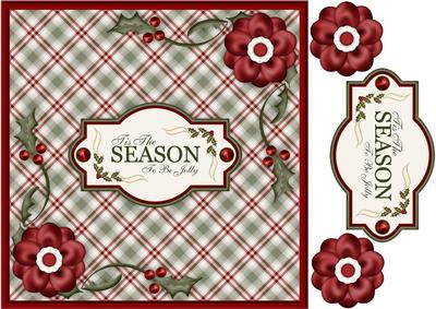 Tis the Season 8" Square Card Front with Step by Step