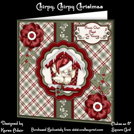 Chirpy, Chirpy Christmas - 8" Square Card Mini-kit