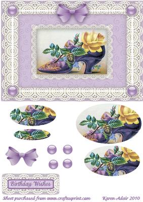 Floral Shoe 'n Lace Pyramid Card Front