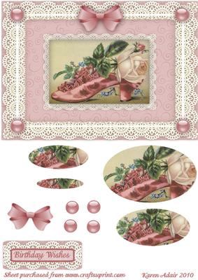 Floral Shoe 'n Lace 2 Pyramid Card Front