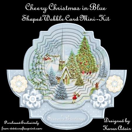 Cheery Christmas in Blue - Shaped Wobble Card Mini-kit