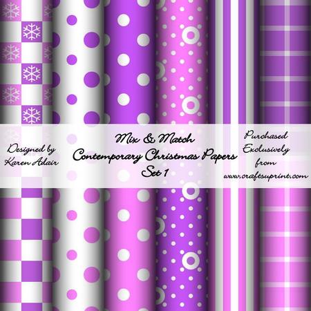 Mix & Match Contemporary Christmas Background Papers - Set 1