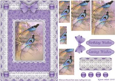 Birds of Paradise 'n Lace Pyramid Card Front