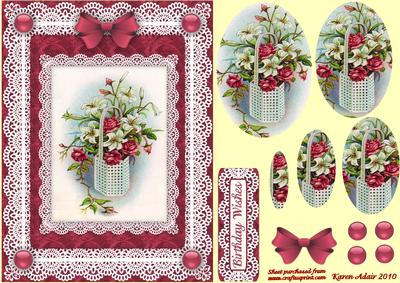 Roses, Lilys 'n Lace Pyramid Card Front