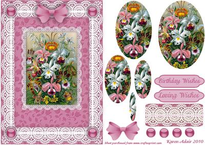 Orchids 'n Lace Pyramid Card Front