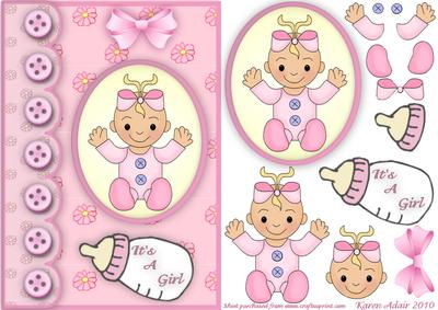 New Baby Girl - Cute Little Button Step by Step