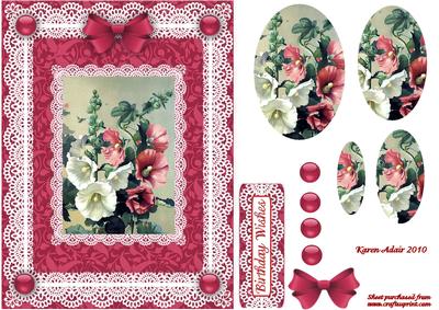 'trumpets' 'n Lace Pyramid Card Front