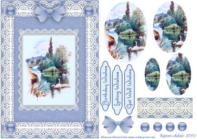Swan Lake 'n Lace Pyramid Card Front