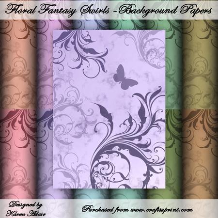 Floral Fantasy Swirls - Background Papers