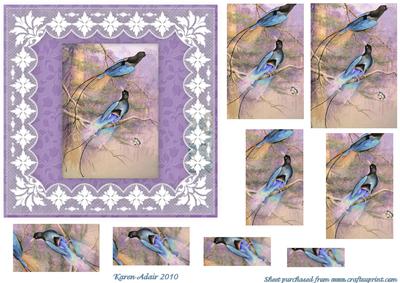 Birds of Paradise 'n Lace Spiral Pyramid Square Card Front