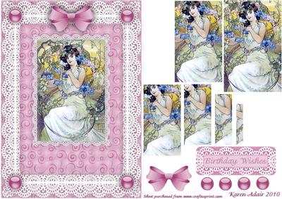 Blossom Beauty 'n Lace Spiral Pyramid Card Front