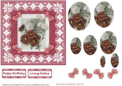 Beautiful Blooms 'n Lace Pyramid Square Card Front