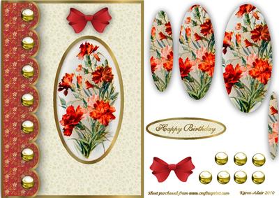 Red Carnation A5 Pyramid Card Front