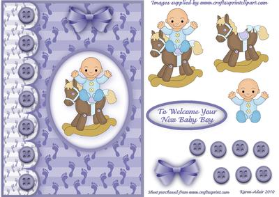 To Welcome Your New Baby Boy Step by Step Card Front