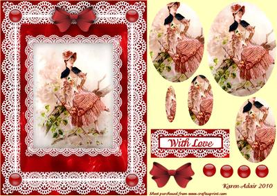 The Lady in Red 'n Lace Pyramid Card Front