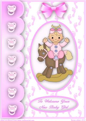 To Welcome Your New Baby Girl A4 Card Front