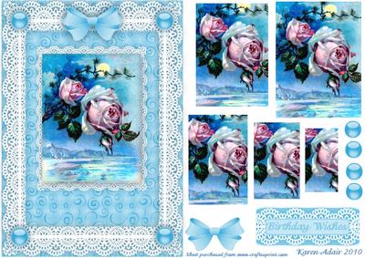 Moonlight and Roses 'n Lace Pyramid Card Front