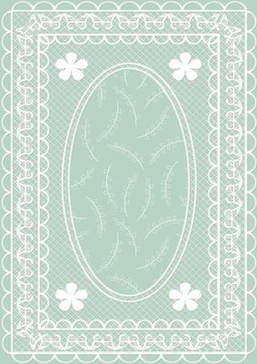 Butterfly Lace A4 Card Front in Aqua Blue