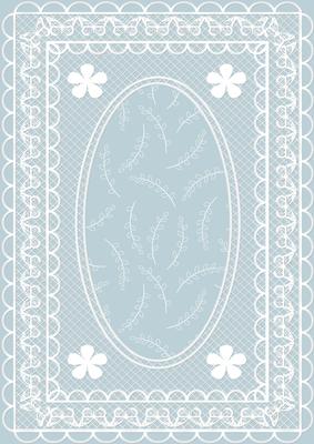 Butterfly Lace A4 Card Front in Blue