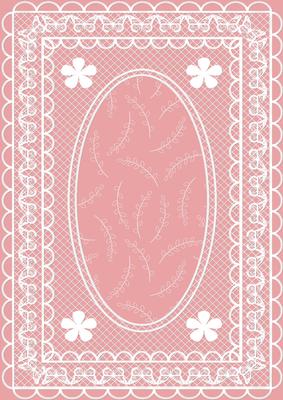 Butterfly Lace A4 Card Front in Blush Rose