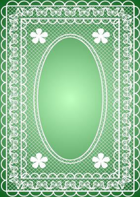 Butterfly Lace A4 Card Front in Green Gradient