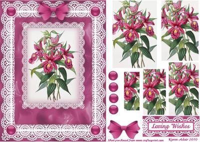 Orchids 'n Lace A5 Spiral Pyramid Card Front