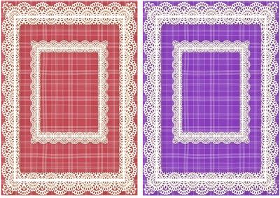 Lace Frame A5 Card Fronts - Plaids 1