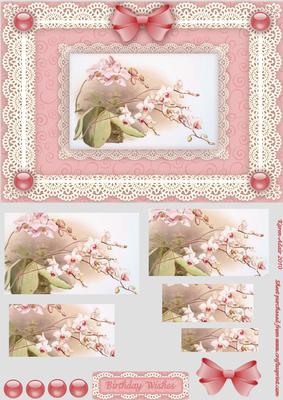 Magnificent Magnolia 'n Lace A5 Pyramid Card Front