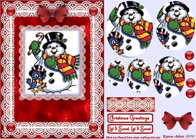 Christmas Friends 'n Lace A5 Pyramid Card Front