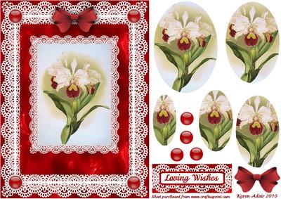 Orchids 'n Lace 3 A5 Pyramid Card Front