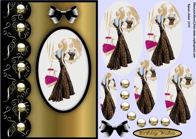 Art Deco Mirror Image A5 Pyramid Card Front