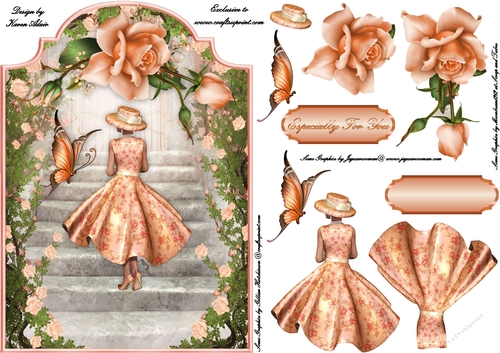 The Rose Grove Screen Shaped Card Front with Step by Step