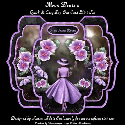 Moon Fleurs 2 -  Quick & Easy Pop-out Card Mini-kit