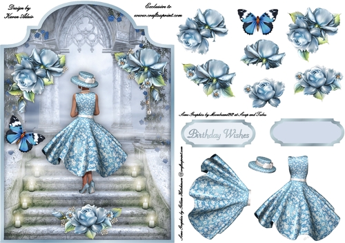 Into The Blue - Screen Shaped Card Front with Step by Step