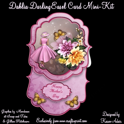 Dahlia Darling Bracket Shaped Easel Card Mini-kit