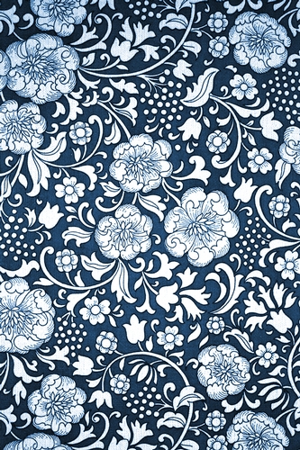 Retro Floral - Deep Blue