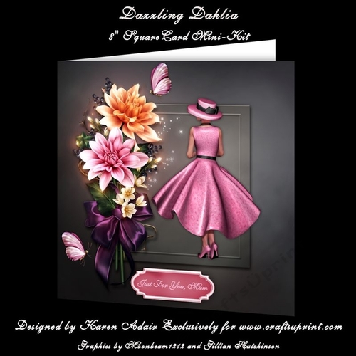 Dazzling Dahlia 8 Square Card Mini-Kit