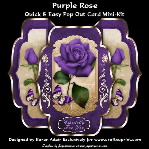 Purple Rose -  Quick & Easy Pop-out Card Mini-kit